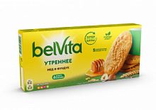 Печенье Юбилейное, BelVita Утреннее, витаминизированное, с фундуком и медом, 225 гр 
