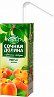 Сочная Долина, персиково-яблочный нектар с мякотью, 0,2 л