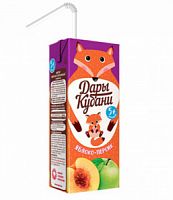 Дары Кубани, яблочно-персиковый сок для детей, 0,2 л