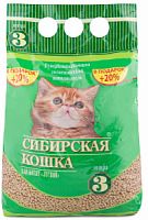 Наполнитель для кошачьего туалета, для котят, Лесной, древесные гранулы, Сибирская кошка, 3 л
