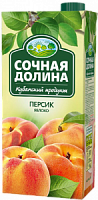 Сочная Долина, персиково-яблочный нектар с мякотью, 0,95 л