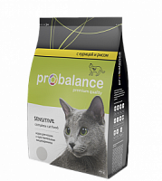 Сухой корм для кошек Probalance "Sensitive", курица и рис, 400 г